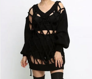 Linked- Caged knit sweater